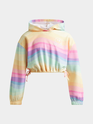 Girls Rainbow Smiley Hoody