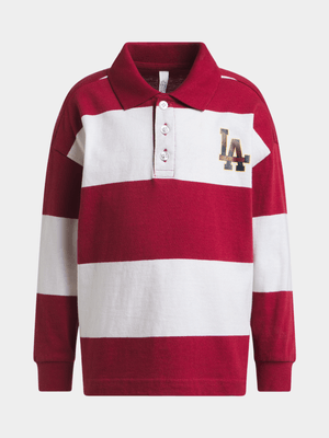 Exact Older Boy's Red & White Striped Golfer