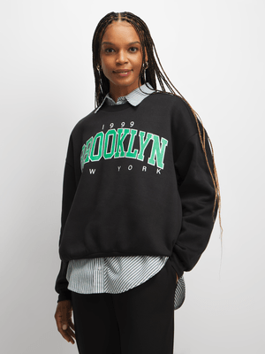 Exact Women's Black Graphic Print Sweat Top