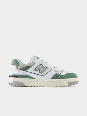 New Balance Men's BB550 White/Green Sneaker