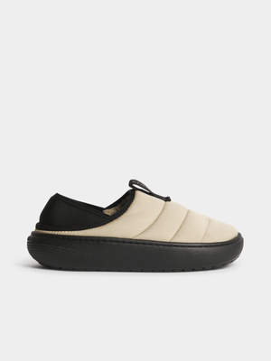 Crocs Women's Classic Puff Moc Cream/Black Clog