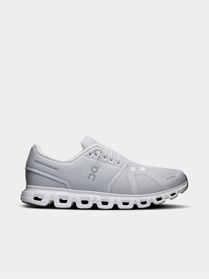 On Mens Cloud 6 Grey/White Running Shoes
