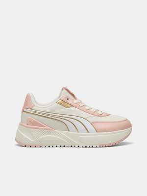 Puma Womens R78 Disrupt Frosted Ivory/White/Rose Sneakers