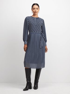 Women' s Pringle Navy Amelia Spot Dress