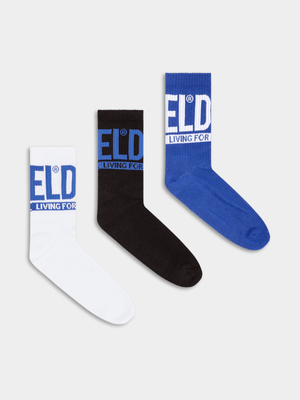 Men's Diesel Multi Skm-Wraparound 3Pack Mid-Cut-Cushioned-Socks