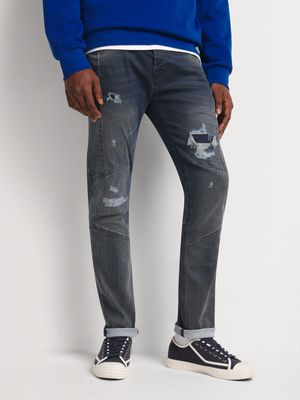Men's Relay Jeans Rip & Repair Skinny Indigo Denim