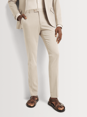 Men's Markham Skinny Twill Weave Stone Suit Trouser