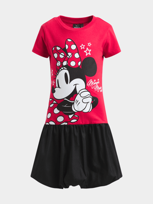 Jet Older Girls Red/Black Minnie & Mickey Bubble Dress