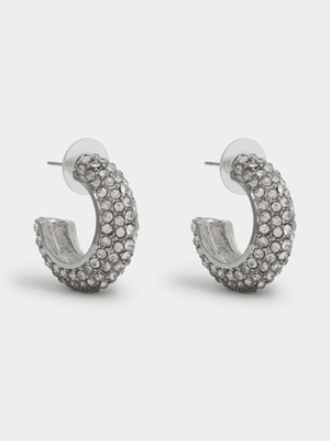Embellished Huggie Hoops Earrings