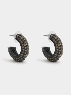 Embellished Huggie Hoops Earrings
