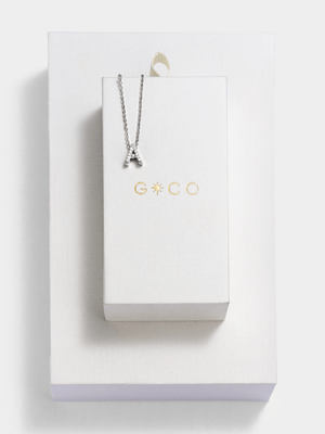 Rhodium Plated Cubic Zirconia Pavé Initial A Necklace