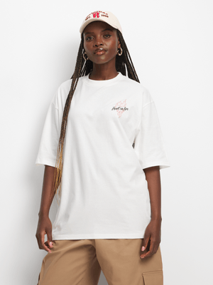 Women's White Love Burns Graphic Top
