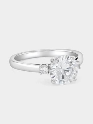 Cheté Sterling Silver Cubic Zirconia Solitaire Trio Ring