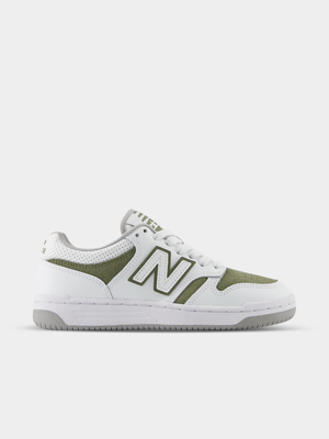 New Balance Junior 480 White/Green Sneaker