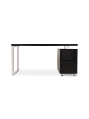 manchester desk 160cm black w/ glass