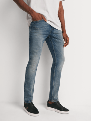 Fabiani Men's Blue Stain Denim Jean