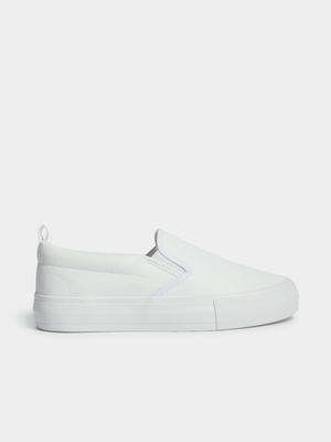 Jet Teen Boys White Slip On
