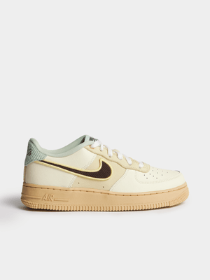 Nike Junior Air Force 1 Low Beige/Brown Sneaker