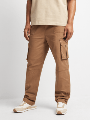 Jet Men's Tan Cotton Stretch Cargo Pants