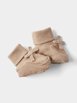 Cotton On Baby Pink Organic Pointelle Booties