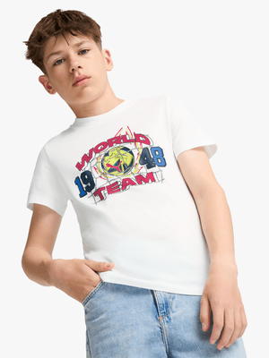 Puma Boys Youth Graphic1948 Graphic White T-Shirt