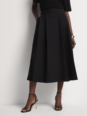 Box Pleated Midi Skirt