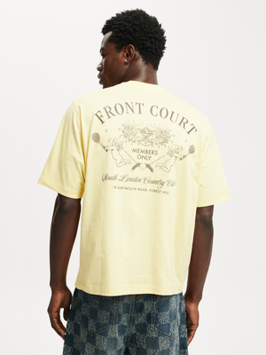 Men's Cotton On Yellow Cropped Fit Graphic T-Shirt