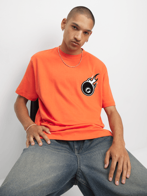 Redbat Men's Orange Relaxed T-Shirt