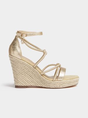 Luella Knot Detail Open Toe Wedge