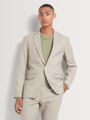 Men's Markham Slim Taupe Melange Suit Jacket