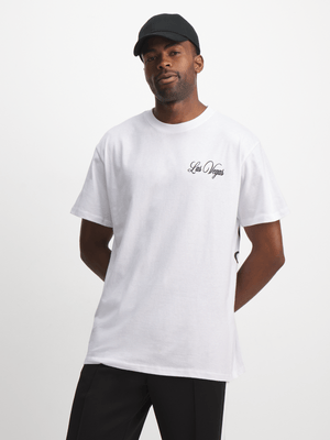 Jet Men's White Las Vegas Graphic T-Shirt
