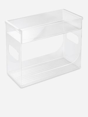 simply stored two tier spice rack clear