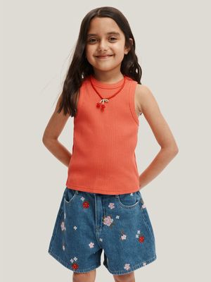 Cotton On Kids Girl Red Eleanor Tank Top