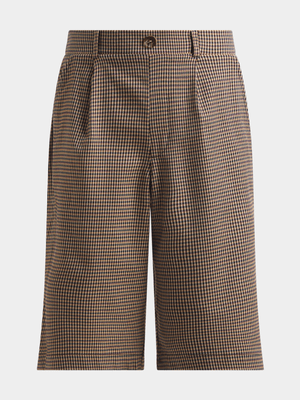 Girls Check Bermuda Shorts