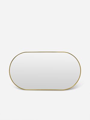 Gold Frame Pill Mirror 40.6 x 76.2cm