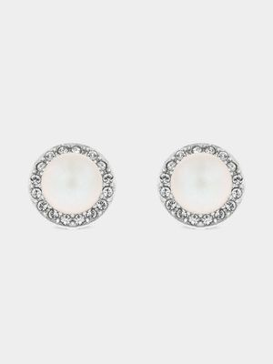 Sterling Silver Crystal Women's June Birthstone Stud Earrings
