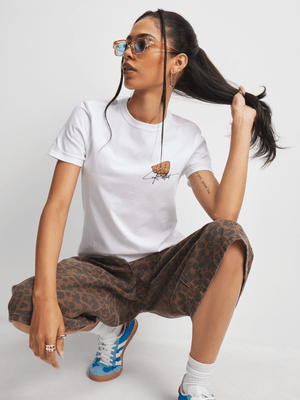 Redbat Women's White Graphic T-Shirt