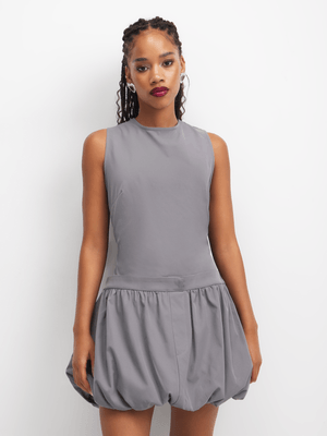 The FIX Women's Grey Bubble Shift Mini Dress