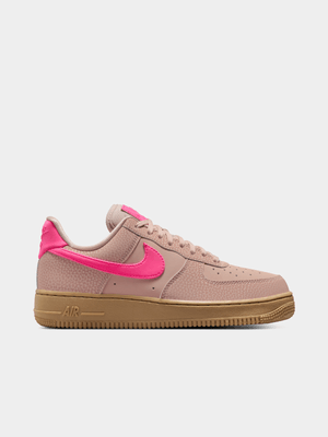 Nike Women's Air Force 1 Beige/Hyper Pink Sneaker