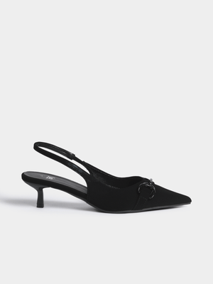 Jet Women's Black Slingback Heels