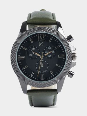 Men's Markham Bevelled Casual Green Watch