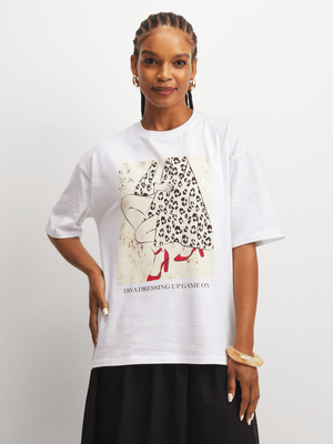 Jet Women's White Graphic T-Shirt
