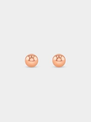 Rose Gold Plated Sterling Silver Ball Stud Earrings