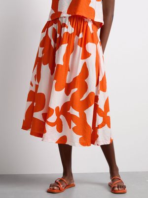 Women's Canvas Co-Ord Midi Skirt