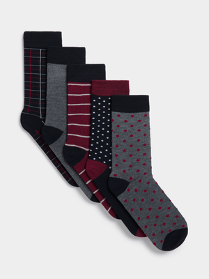 Jet Men's Multicolour 5 Pack Anklet Socks