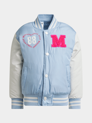 Jet Younger Girls Blue Baseball Jacket