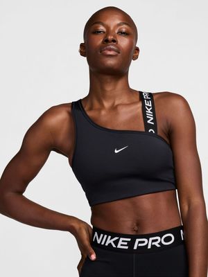 Womens Nike Pro Swoosh Asymmetrical Black Sports Bra