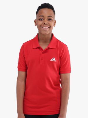 Boys adidas Red Polo