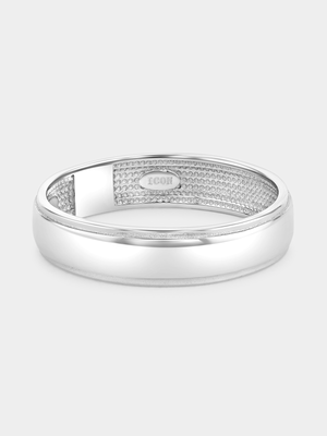 Sterling Silver Grooved Edge Ring