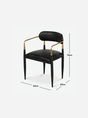 Eldon Dining Chair Full Grain Leather Black